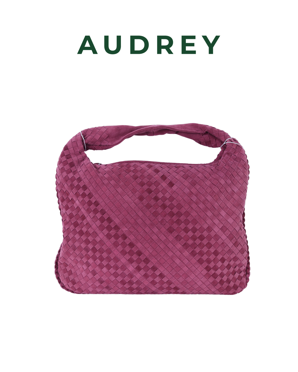 V2 AUDREY Suede Hobo Bag in Maroon