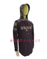Balmain #357 Olive With Camouflage Design Hoodie