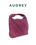 V2 AUDREY Suede Hobo Bag in Maroon