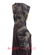 Balmain #357 Olive With Camouflage Design Hoodie