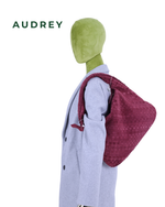 V2 AUDREY Suede Hobo Bag in Maroon