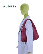 V2 AUDREY Suede Hobo Bag in Maroon