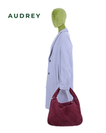 V2 AUDREY Suede Hobo Bag in Maroon