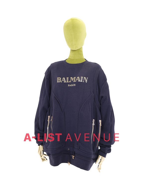 Balmain  #353 Sweater Navy Blue
