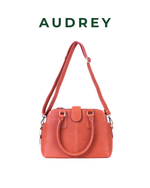 A8 AUDREY Premium Leather Top Handle Bag Brown