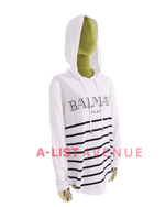 Balmain #372 White Stripes Hoodie