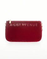 Gucci Velvet Maroon Shoulder Bag