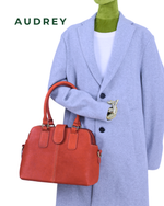 A8 AUDREY Premium Leather Top Handle Bag Brown