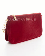 Gucci Velvet Maroon Shoulder Bag