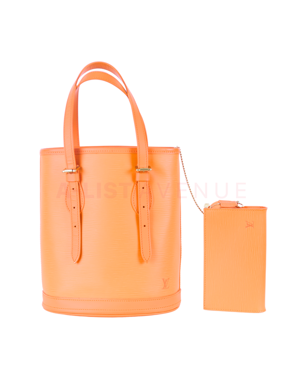 Louis Vuitton Petit Bucket Bag in Orange