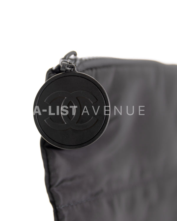 Chanel Quilted Makeup/ ipad Pouch Black