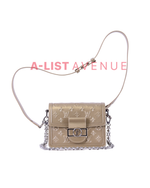 LV Monogram Gold Patent Seal Dauphine Mini Shoulder Bag