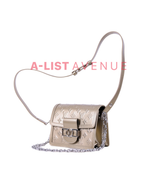LV Monogram Gold Patent Seal Dauphine Mini Shoulder Bag