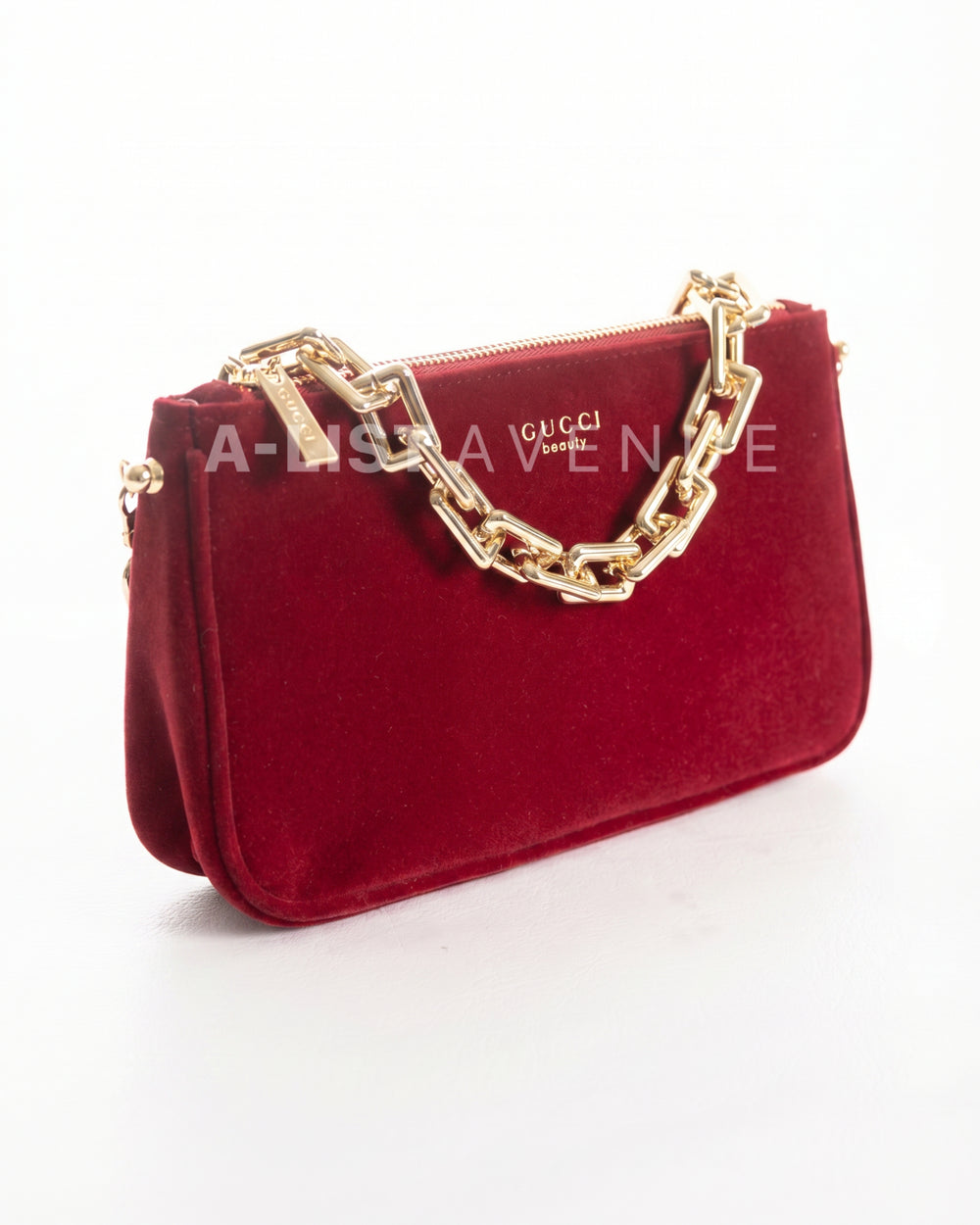 Gucci Velvet Maroon Shoulder Bag