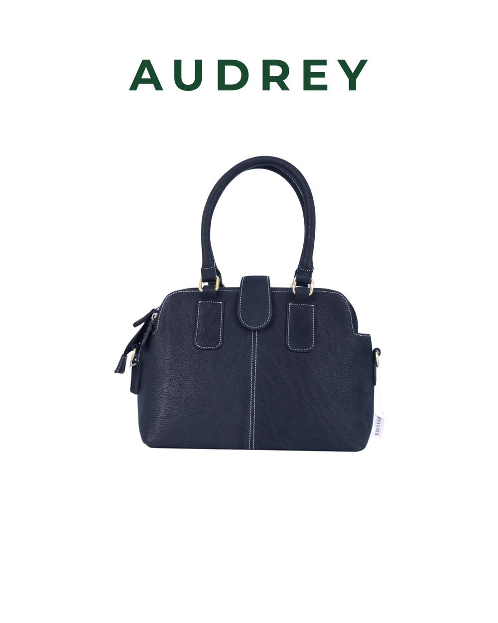 A8 AUDREY Premium Leather Top Handle Bag Black