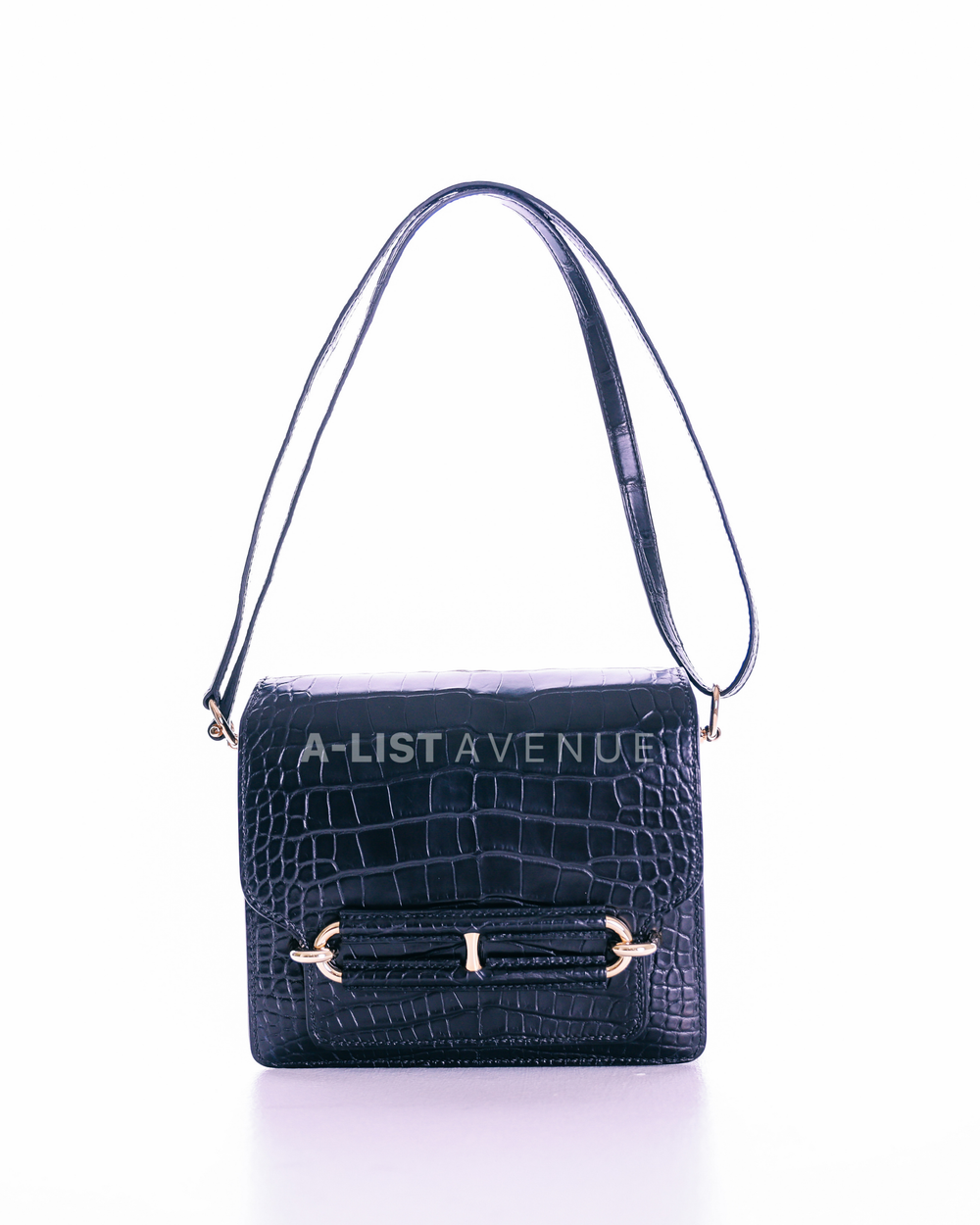 Hermès Roulis 23 Noir/Black Premium Exotic Niloticus Crocodile Hide GHW