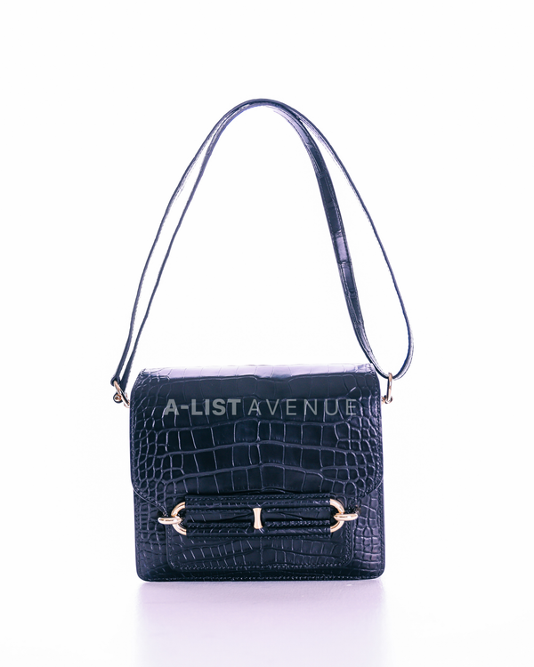 Hermès Roulis 23 Noir/Black Premium Exotic Niloticus Crocodile Hide GHW