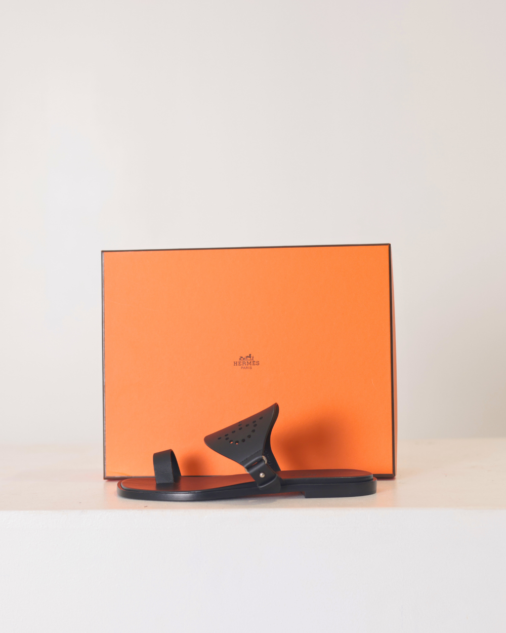 Hermes Hera Black Sandals Size 36.5
