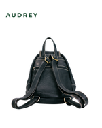 B12 AUDREY Premium Leather Backpack in Black