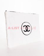 Chanel Beaute Fur White Cosmetic/ ipad  Pouch