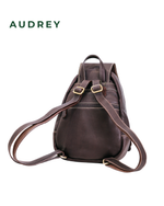 B12 AUDREY Premium Leather Backpack in Dark Brown