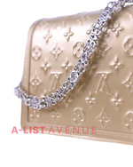 LV Monogram Gold Patent Seal Dauphine Mini Shoulder Bag