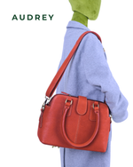 A8 AUDREY Premium Leather Top Handle Bag Brown