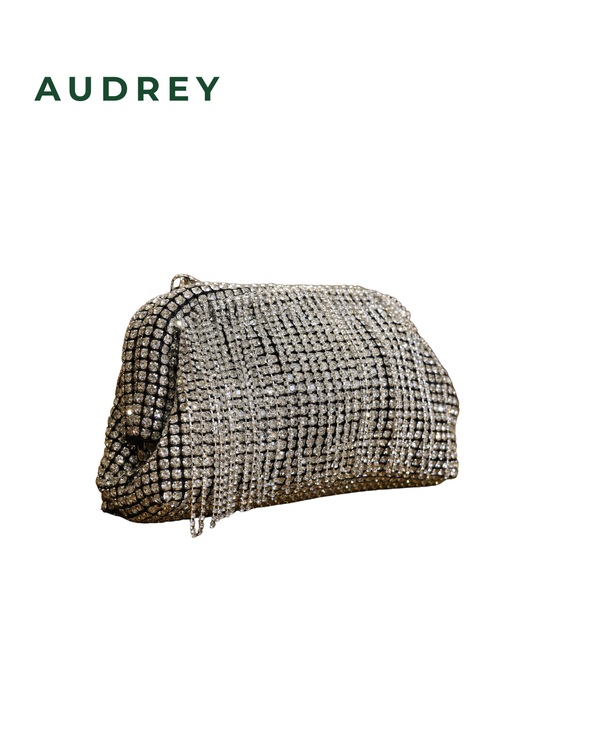 AUDREY Diamond Bag Clutch with Bling Silver