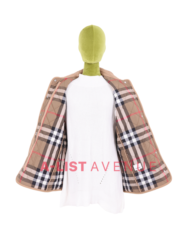 Burberry Diamond-Quilted Thermoregulated Jacket in Beige