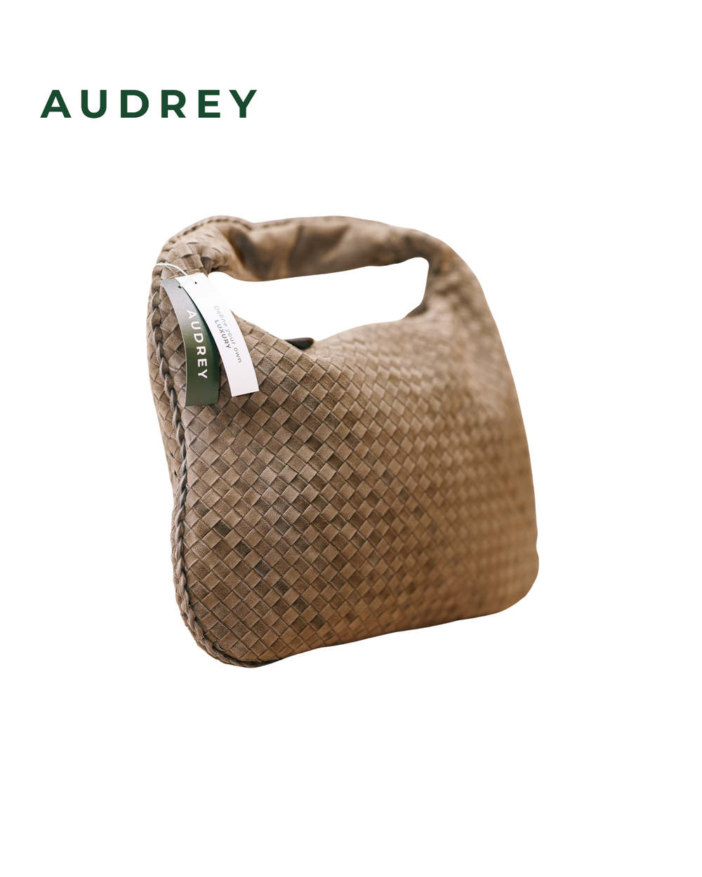 V2 AUDREY Suede Hobo Bag in Green