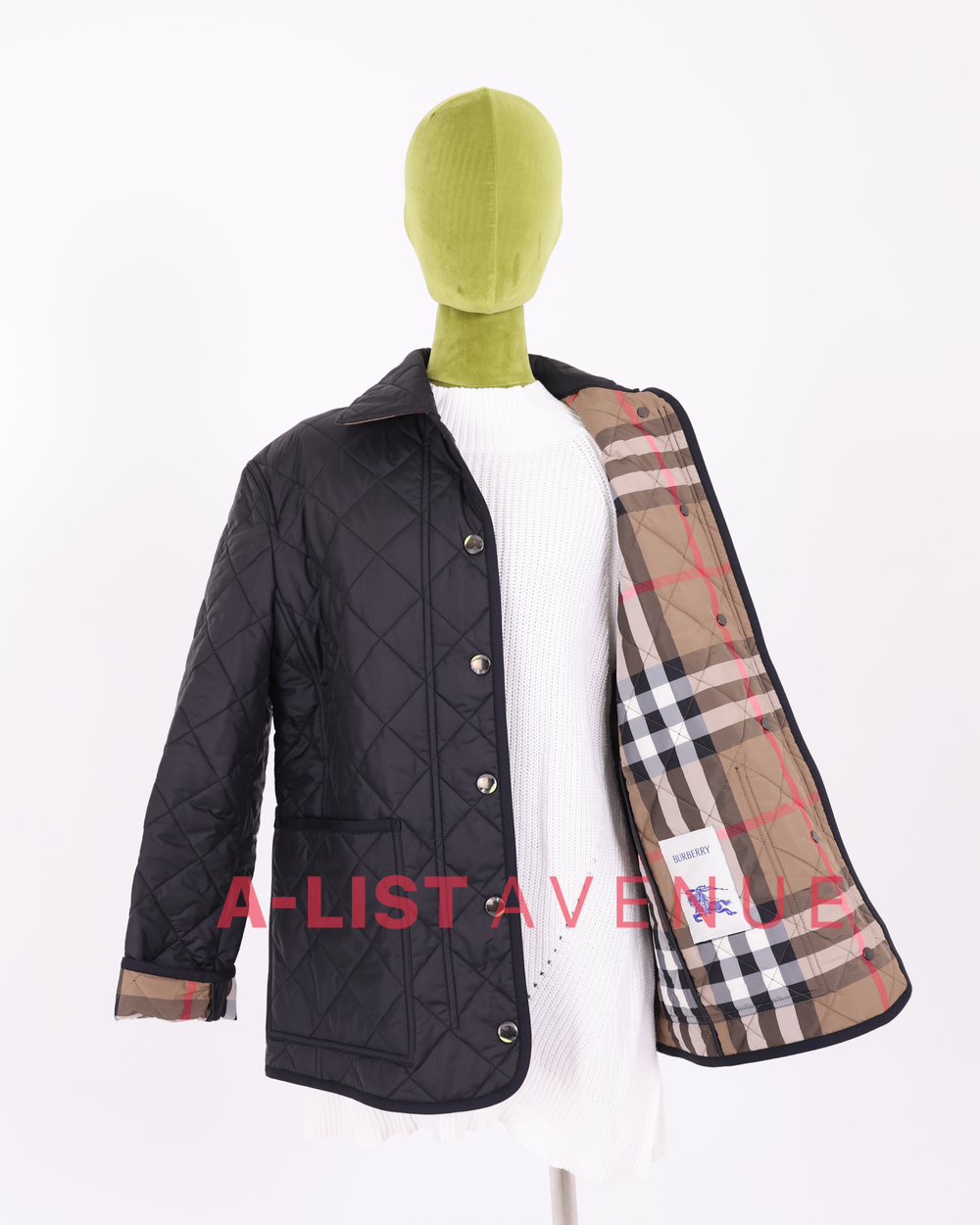 Burberry Diamond-Quilted Thermoregulated Jacket In Black