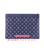 LV Limited Edition Monogram Ink Upside Down Apollo GM Pochette In Navy Canvas