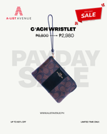 Sale Coach Corner Zip Wristlet Black/ Brown