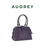 A8 AUDREY Premium Leather Top Handle Bag Dark Brown