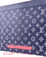 LV Limited Edition Monogram Ink Upside Down Apollo GM Pochette In Navy Canvas
