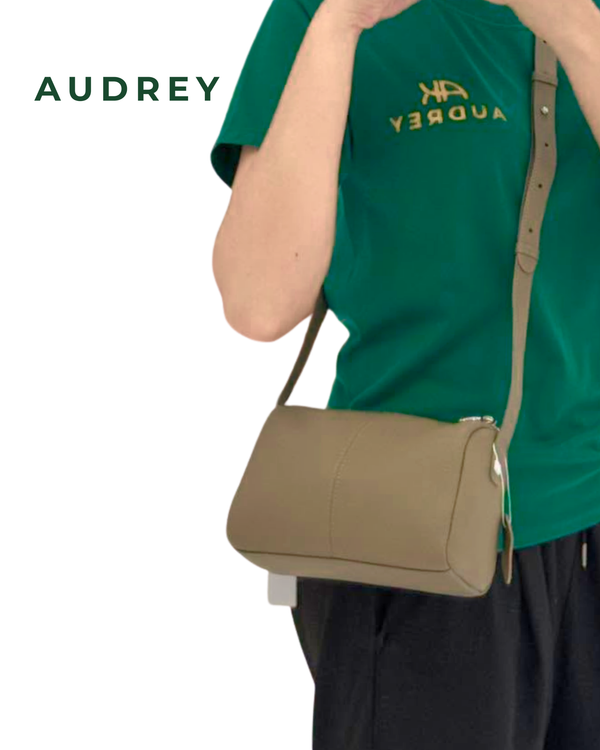 F15 AUDREY Cowhide Mini sling Bag in Etoupe