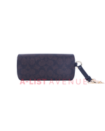 Coach Sunglass Case in Signature Canvas in walnut/black