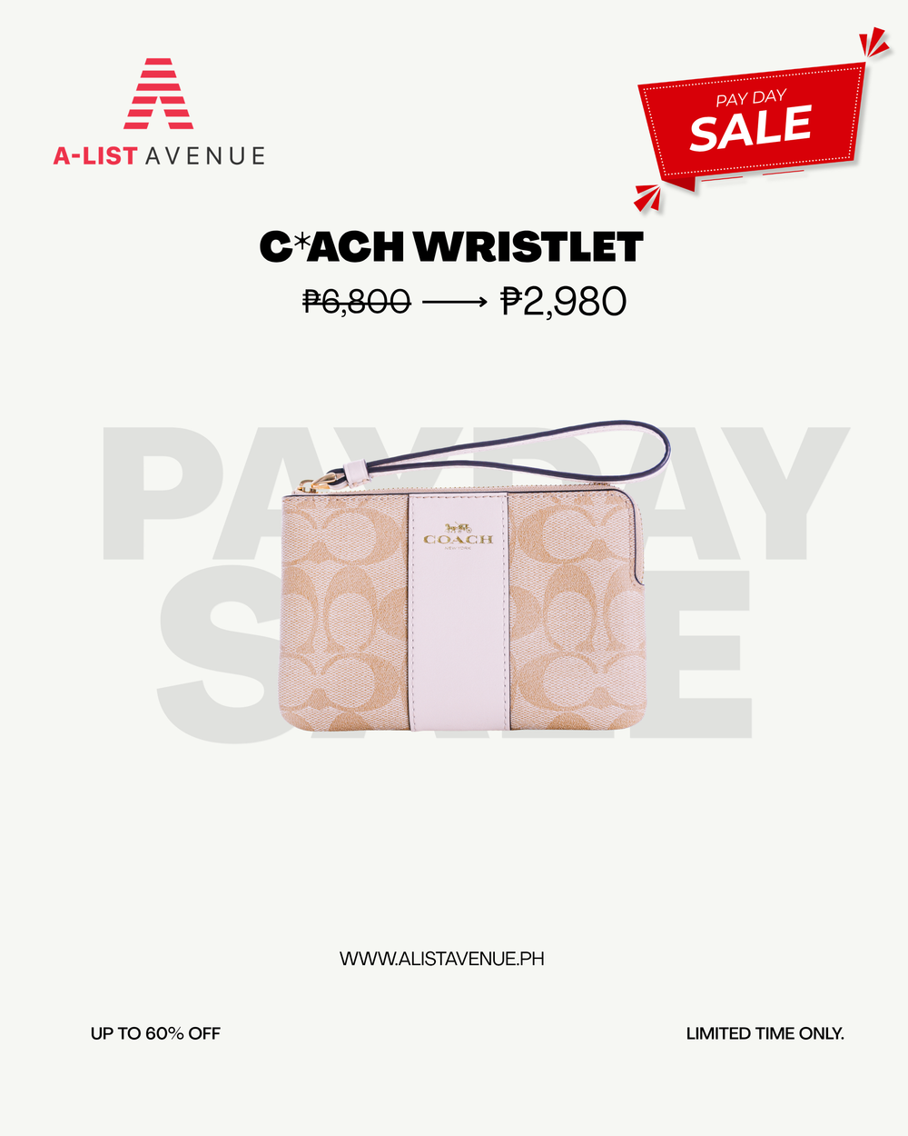 Sale Coach Corner Zip Wristlet White