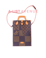 LV x Nigo Damier Ebène canvas tote bag