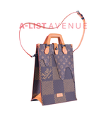 LV x Nigo Damier Ebène canvas tote bag