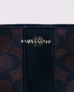 Coach Corner Zip Wristlet Black/ Brown