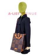 LV x Nigo Damier Ebène canvas tote bag