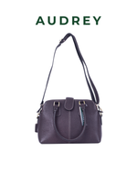 A8 AUDREY Premium Leather Top Handle Bag Dark Brown