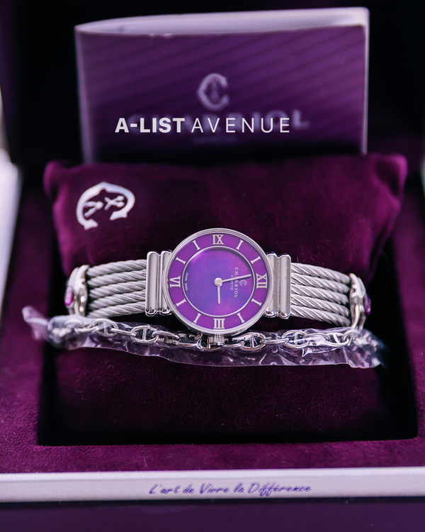 Charriol St-Tropez Purple Mother of Pearl Dial