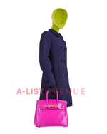 Hermes Birkin 30 Rose Scheherazade Shiny Porosus Crocodile