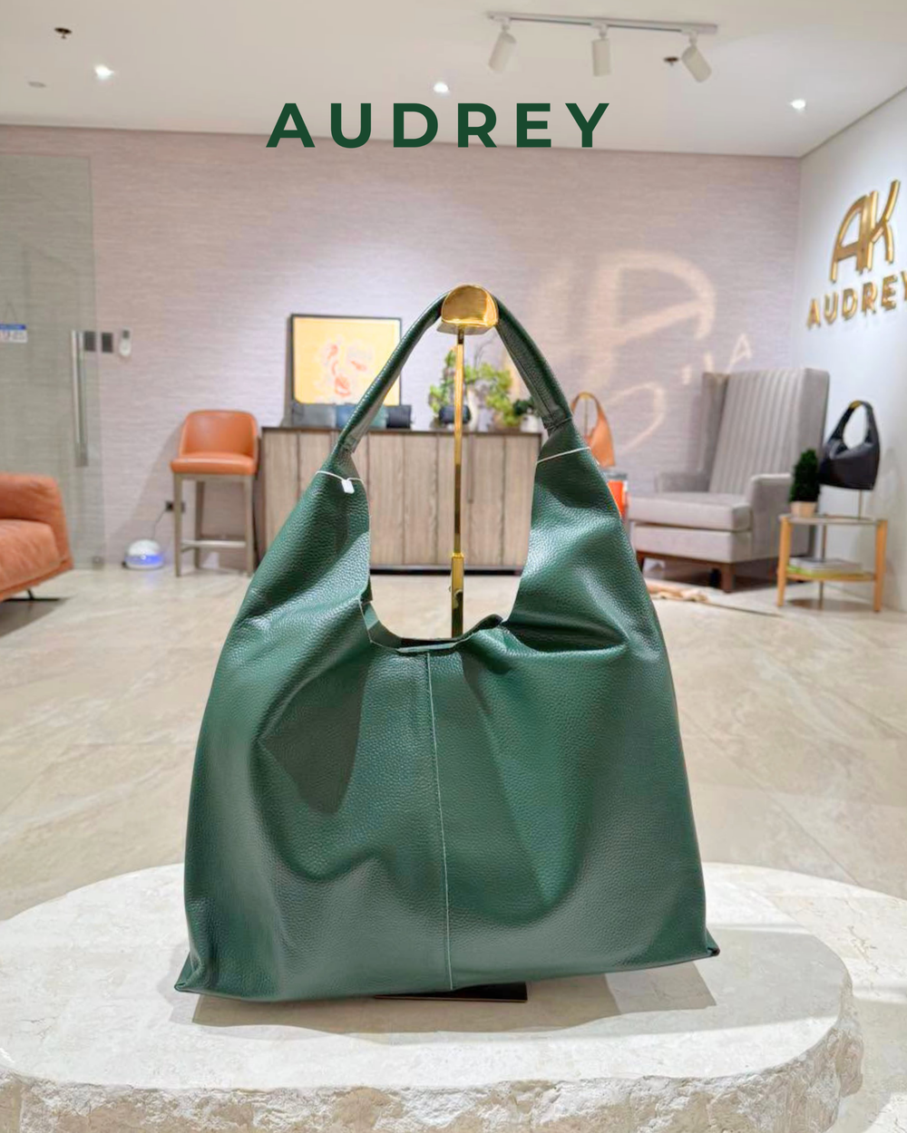 F9 AUDREY Cowhide Shoulder Bag in Green