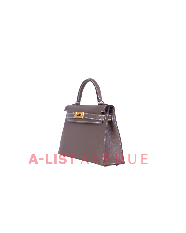 Hermes Mini Kelly Sellier  Etoupe GHW