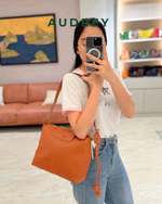 F10 AUDREY Cowhide LC Bag in Brown