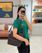 F11 AUDREY Cowhide Shoulder/Sling Bag in Dark Brown