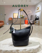 F11 AUDREY Cowhide Shoulder/Sling Bag in Black